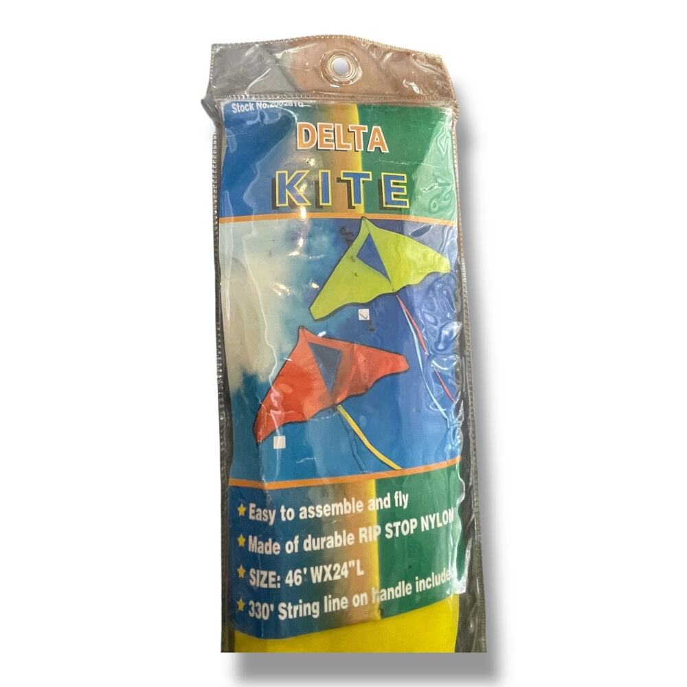 Delta Kite Mints Colorful Life Kids Adults Easy to Fly Beginner Yellow Blue 46' - Picture 6 of 10